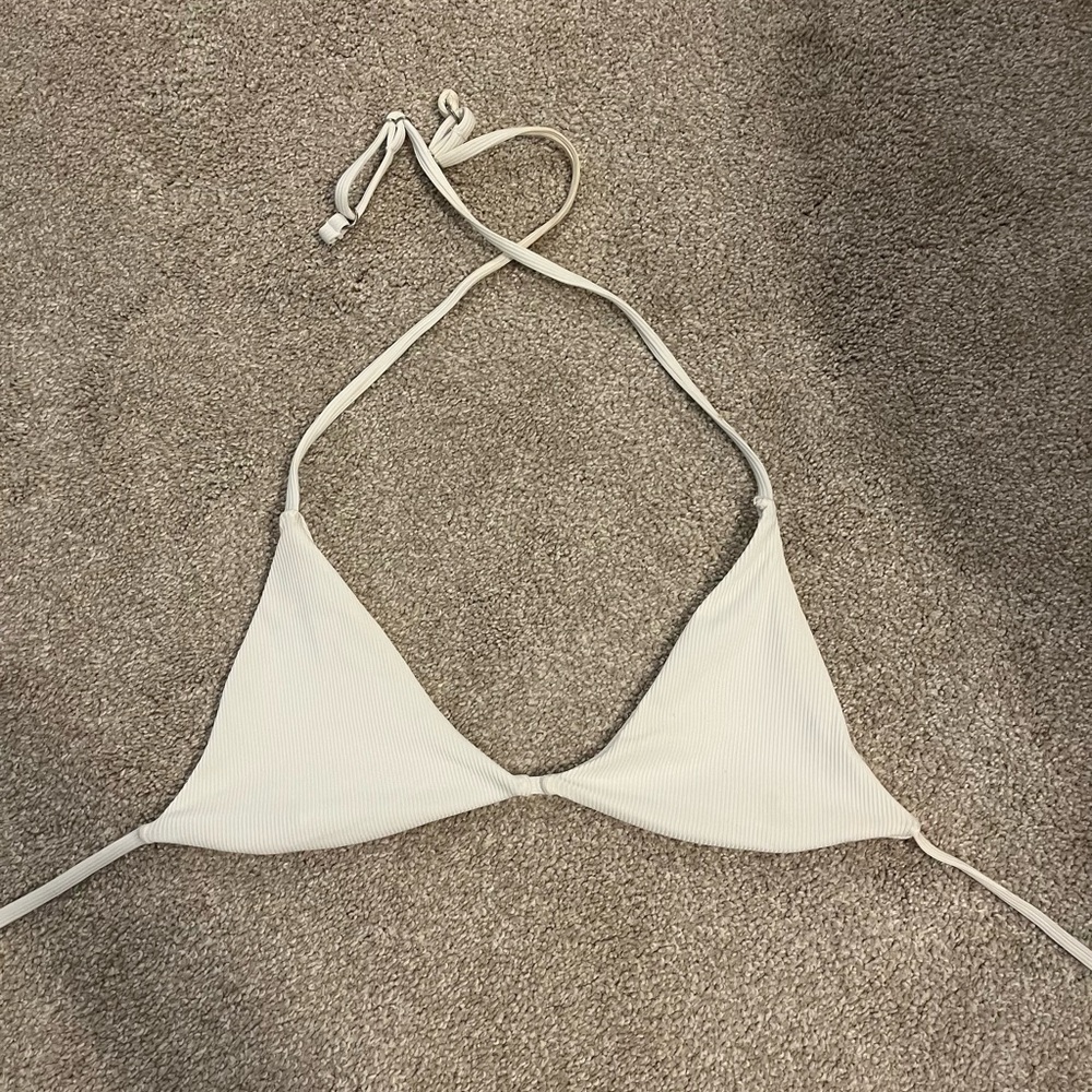 White Triangle Bikini Top